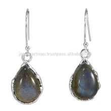 Natural Labradorite Gemstone & 925 Sterling Silver Design Earrings Occasion Jewelry